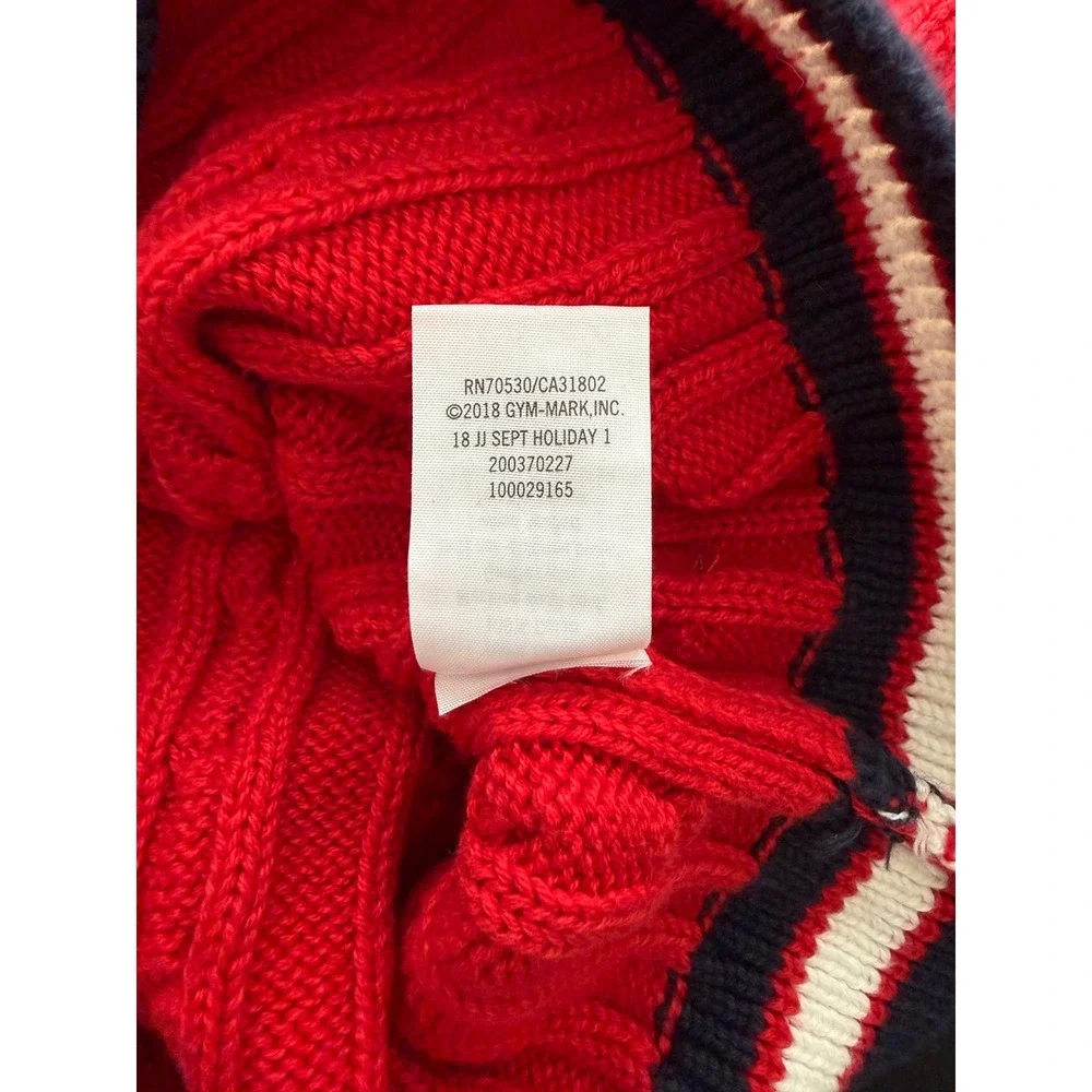 Janie and Jack Cable-Knit Sweater Vest Boys Size 7 Red/‎ Navy Cotton Preppy